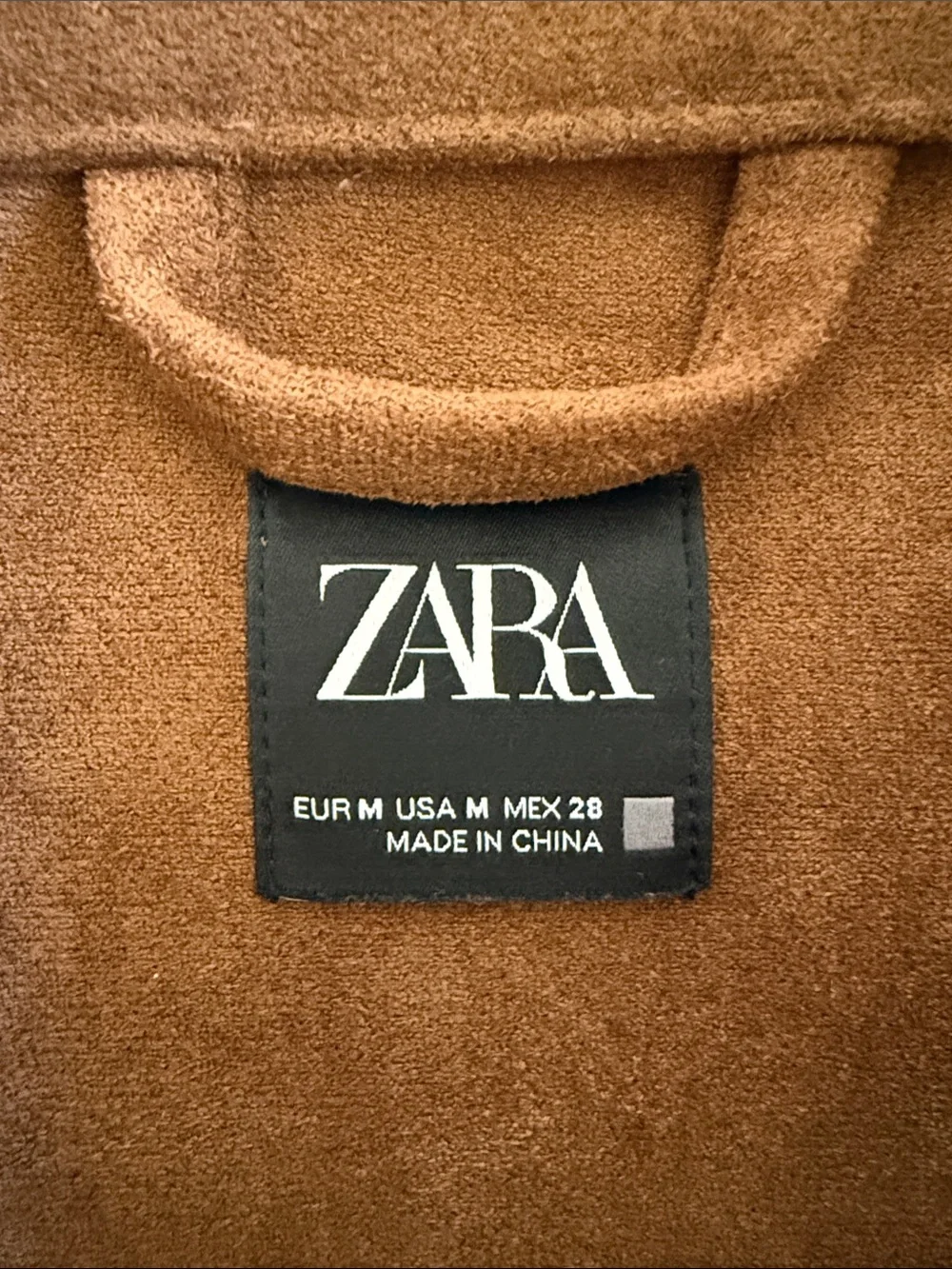ZARA Brown Faux Suede Button-Front Jacket - Picture 2 of 4